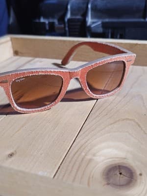 Ray-Ban RB2140 Wayfarer Denim Sunglasses Orange Frame Brown Lens 50mm - Thumbnail 10
