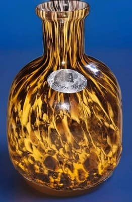 Maestri Vetrai Murano Glass Vase Amber Tortoise Shell