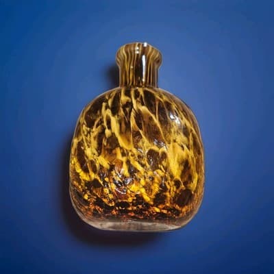 Maestri Vetrai Murano Glass Vase Amber Tortoise Shell - Thumbnail 5