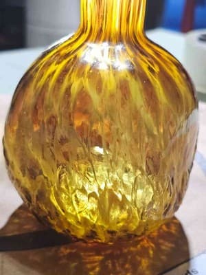Maestri Vetrai Murano Glass Vase Amber Tortoise Shell - Thumbnail 9
