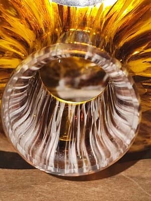 Maestri Vetrai Murano Glass Vase Amber Tortoise Shell - Thumbnail 8