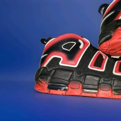 Air Jordan More Uptempo 96 Laser Crimson CJ6129-001 Size 10.5 - Thumbnail 3