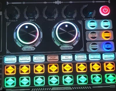 F999 Pro Live Sound Card Audio Mixer Voice Changer Bluetooth - Thumbnail 3