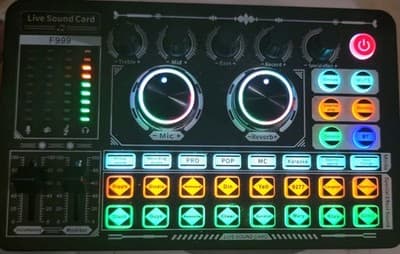 F999 Pro Live Sound Card Audio Mixer Voice Changer Bluetooth - Thumbnail 8