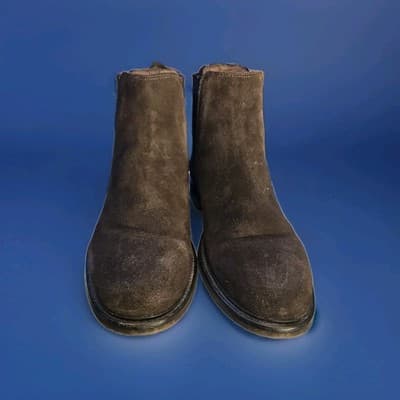 Reiss Brown Suede Chelsea Boots (EU 43 US 10) Made In Italy Ankle Boots Stretch - Thumbnail 2