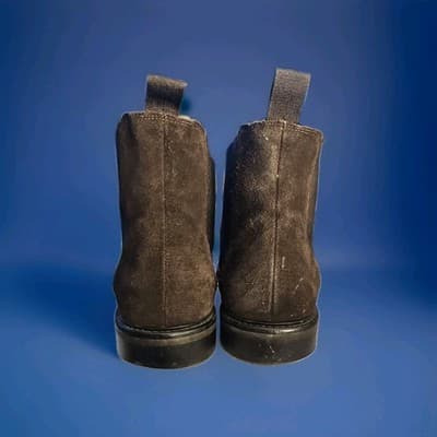 Reiss Brown Suede Chelsea Boots (EU 43 US 10) Made In Italy Ankle Boots Stretch - Thumbnail 4