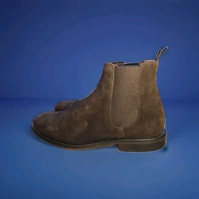 Reiss Brown Suede Chelsea Boots (EU 43 US 10) Made In Italy Ankle Boots Stretch - Thumbnail 5
