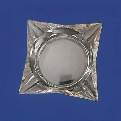 Mid Century Atomic Pointed Vintage Glass AshTray Angular Coaster Catchall 8 Inch - Image 1