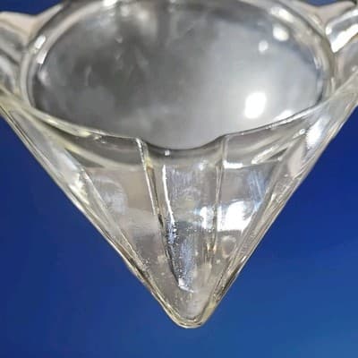 Mid Century Atomic Pointed Vintage Glass AshTray Angular Coaster Catchall 8 Inch - Thumbnail 3
