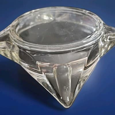 Mid Century Atomic Pointed Vintage Glass AshTray Angular Coaster Catchall 8 Inch - Thumbnail 6