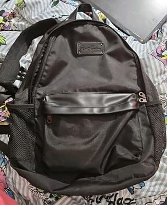 Robert Graham Always Behind You Solid Black Backpack Recycled Polyester