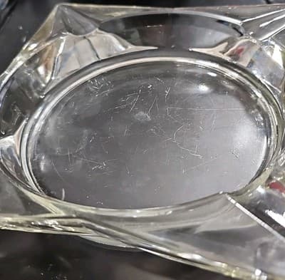 Mid Century Atomic Pointed Vintage Glass AshTray Angular Coaster Catchall 8 Inch - Thumbnail 8