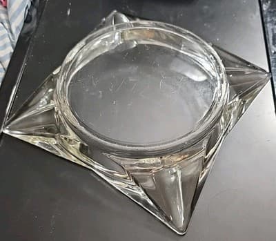 Mid Century Atomic Pointed Vintage Glass AshTray Angular Coaster Catchall 8 Inch - Thumbnail 7