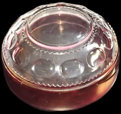 Glass Ruby Stained King's Crown Large Salad Bowl c.1955 Vintage - Thumbnail 3