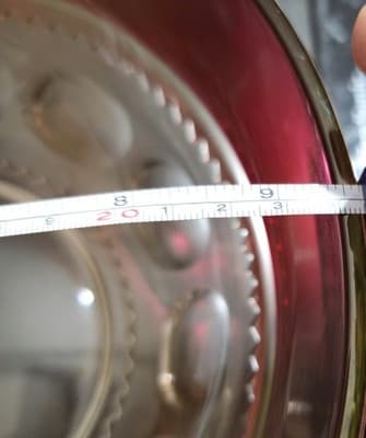 Glass Ruby Stained King's Crown Large Salad Bowl c.1955 Vintage - Thumbnail 4