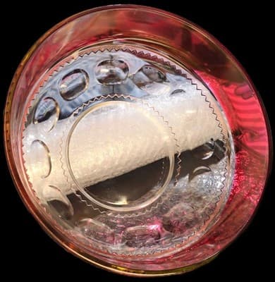 Glass Ruby Stained King's Crown Large Salad Bowl c.1955 Vintage - Thumbnail 8