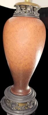 Roseville Art Deco Original Lamp In Mat Cinnamon Mottled Glaze - Thumbnail 5