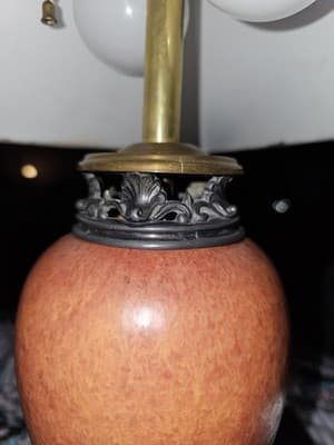 Roseville Art Deco Original Lamp In Mat Cinnamon Mottled Glaze - Thumbnail 6