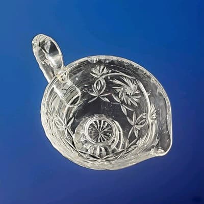 Gorgeous Heavy Lead Crystal Gravy Boat With Pineapple Pinwheel Design 2 lb 4 oz. - Thumbnail 8