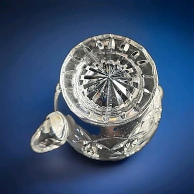 Gorgeous Heavy Lead Crystal Gravy Boat With Pineapple Pinwheel Design 2 lb 4 oz. - Thumbnail 9