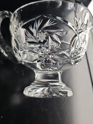 Gorgeous Heavy Lead Crystal Gravy Boat With Pineapple Pinwheel Design 2 lb 4 oz. - Thumbnail 11