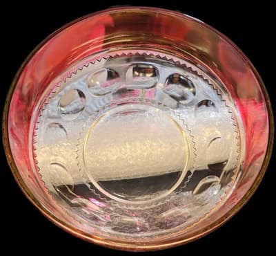 Glass Ruby Stained King's Crown Large Salad Bowl c.1955 Vintage - Thumbnail 6