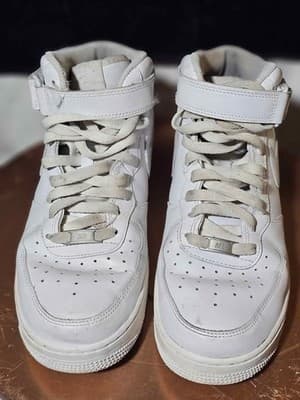 Men's Nike Air Force 1 Mid White Sneakers Size 9.5 - Thumbnail 2