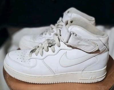 Men's Nike Air Force 1 Mid White Sneakers Size 9.5 - Thumbnail 3