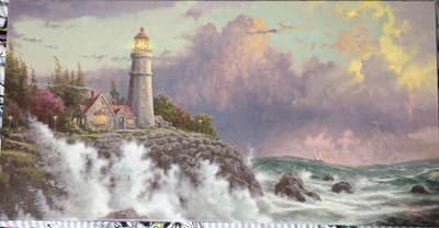 Thomas Kinkade Conquering the Storms 16" x 31" Gallery Wrapped Canvas (With COA) - Thumbnail 4
