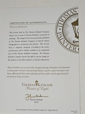 Thomas Kinkade Conquering the Storms 16" x 31" Gallery Wrapped Canvas (With COA) - Thumbnail 5