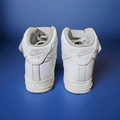 Men's Nike Air Force 1 Mid White Sneakers Size 9.5 - Thumbnail 4