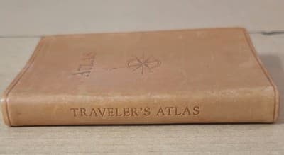 The Traveler's Atlas Leather Bound Full Grain Hide Gold Edge Pages 1997 Edition - Thumbnail 3
