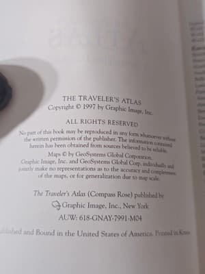 The Traveler's Atlas Leather Bound Full Grain Hide Gold Edge Pages 1997 Edition - Thumbnail 7