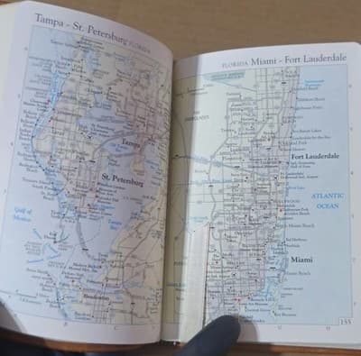 The Traveler's Atlas Leather Bound Full Grain Hide Gold Edge Pages 1997 Edition - Thumbnail 9