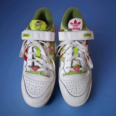 Adidas Forum Low "The Grinch" Shoes Christmas Edition Sneakers Size M 10.5