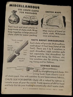 Vintage US Navy "Emergency Uses of the Parachutes" 24 Page Paper Booklet 1954 - Thumbnail 2