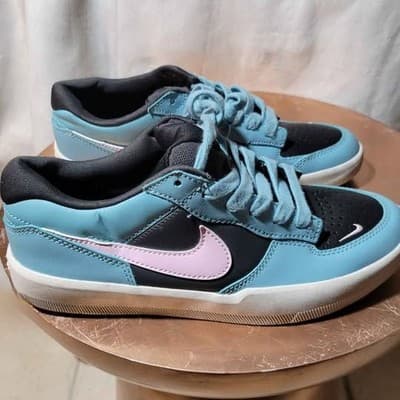 Nike SB Force 58 Premium L Men's Shoes Denim Turquoise/Pink Foam (Size 6) - Image 1