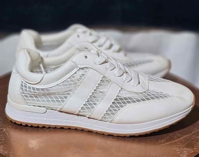 Women's White Mesh Sneakers, DV by Dolce Vita Jammy Size 8.5 - Thumbnail 4