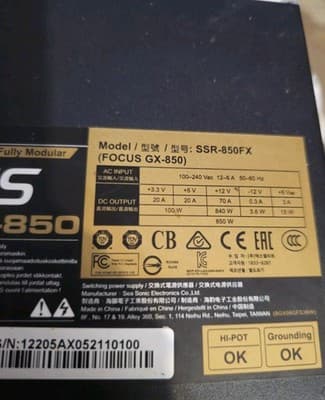 Seasonic Focus GX-850 80 Plus Gold Power Supply - Thumbnail 3
