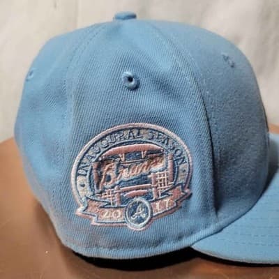 New Era 59Fifty X Hat Club 7 1/4 Atlanta Braves Icy Blue/Cotton Candy Pink UV - Thumbnail 2