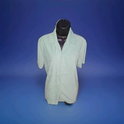 Bugatchi Towelling French Terry Camp Shirt Medium Seafoam Green Button Up - Image 1