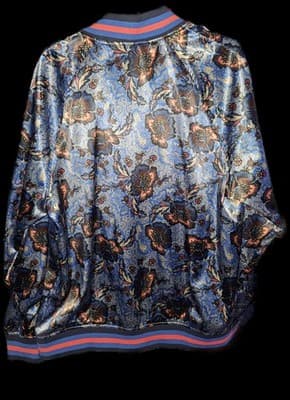 Houston White Satin Floral Jacket Size L - Thumbnail 2