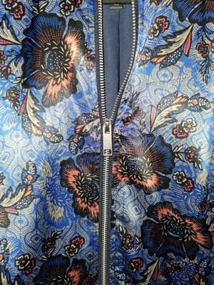 Houston White Satin Floral Jacket Size L - Thumbnail 3