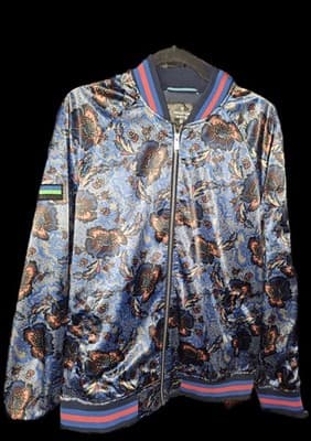 Houston White Satin Floral Jacket Size L - Thumbnail 5