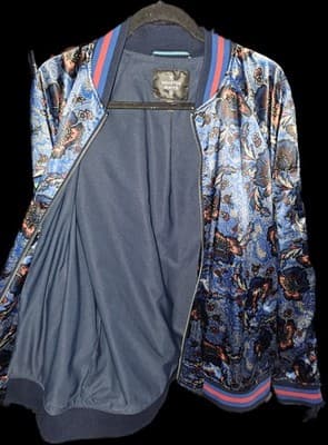 Houston White Satin Floral Jacket Size L - Thumbnail 6