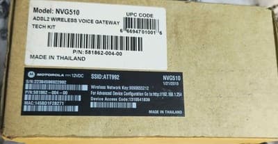 AT&T Motorola NVG510 Wireless Network Router Modem - Image 1