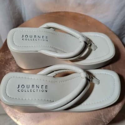 Journee Collection Women's Shareene Slip On Platform Wedge Sandals (Size 8.5) - Image 1