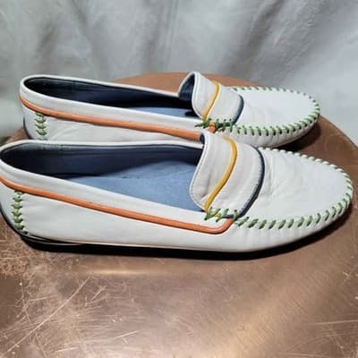 Robert Zur Women's Driving Loafer in White with Comfort Color Accents (Size 11) - Image 1