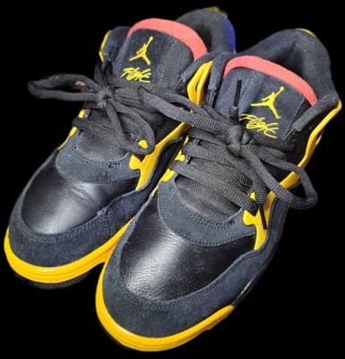Nike Air Jordan 4s "Bruce Lee" Black and University Gold, Red Accent Size 10.5 - Image 1