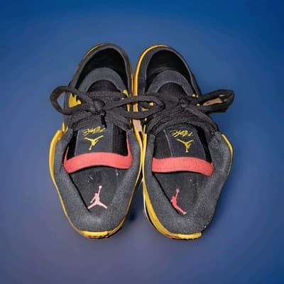 Nike Air Jordan 4s "Bruce Lee" Black and University Gold, Red Accent Size 10.5 - Thumbnail 6